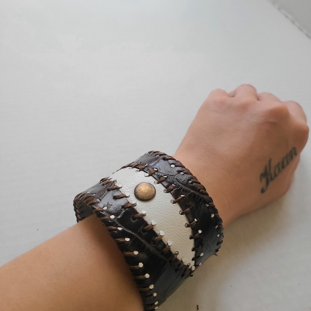 Snake leather bracelet